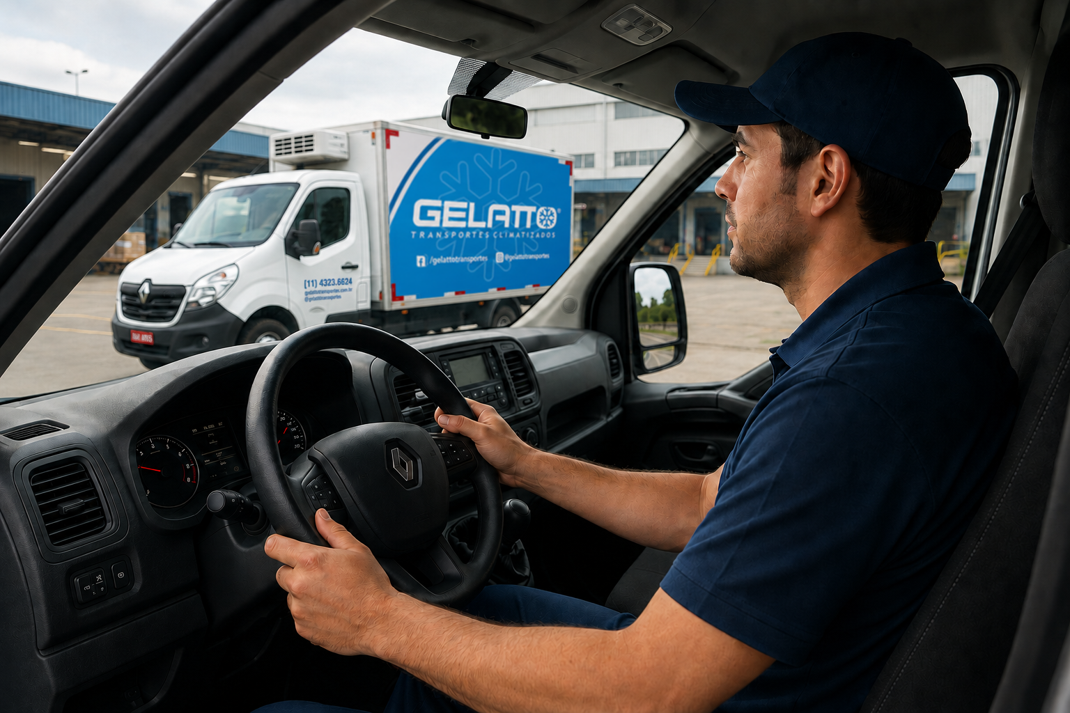 Motorista Gelatto em operação
